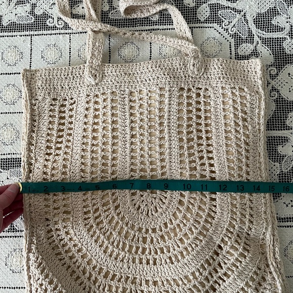 Universal Thread Crochet Tote Bag - Cream / Beige Boho Shoulder Tote - Picture 2 of 7
